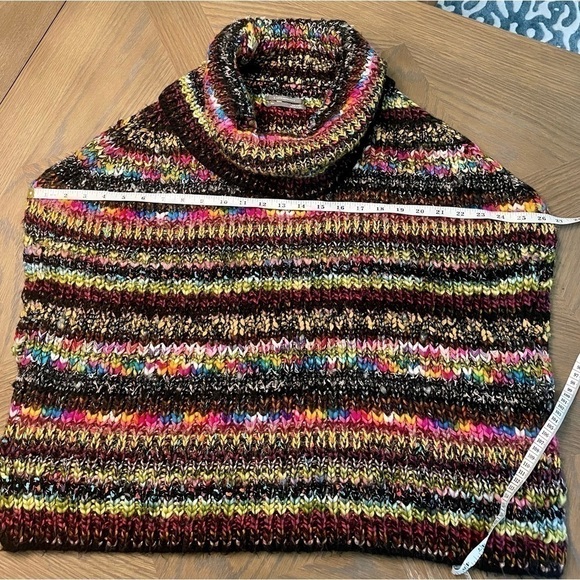 ANTHROPOLOGIE Piera Knit Turtleneck Poncho Sweater - Picture 6 of 12